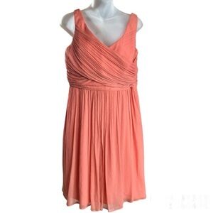 J. Crew Women’s Heidi Coral Silk Chiffon Dress size 14